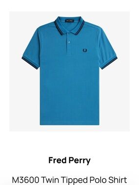Fred Perry Mens Teal Polo shirt with Contrast Tipping